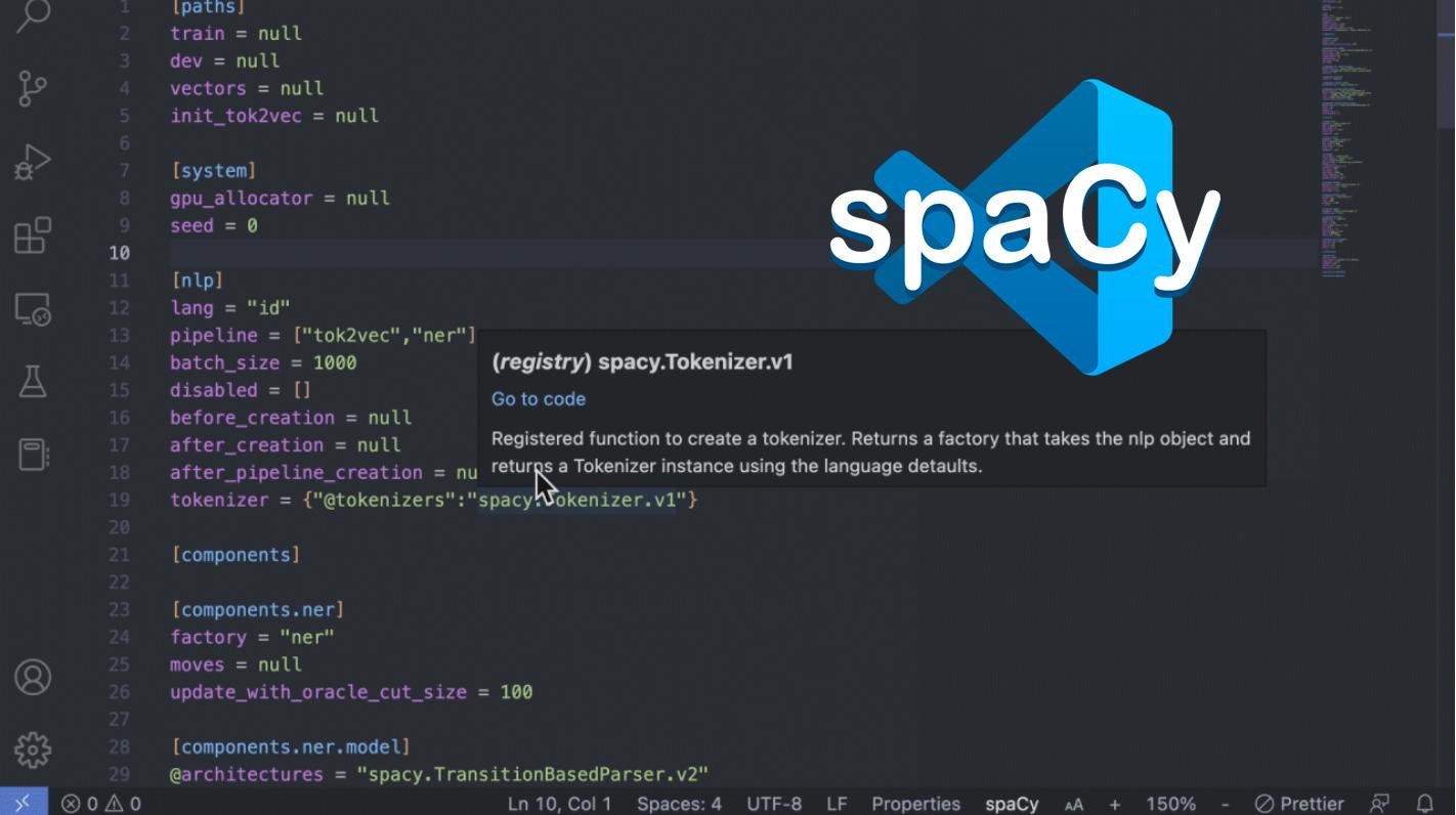 spaCy Plugin for VSCode