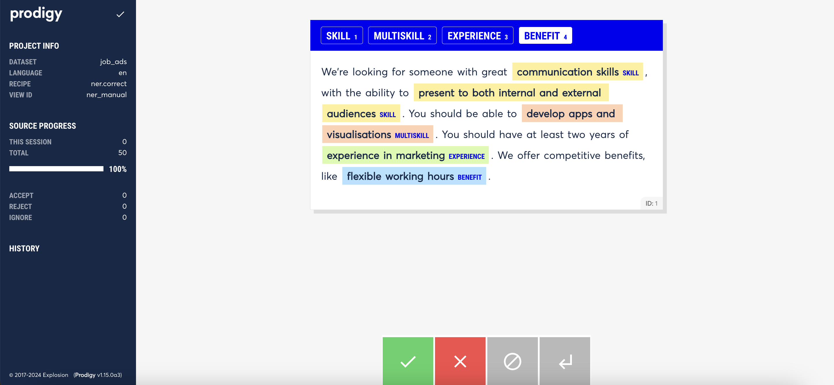 prodigy annotation interface