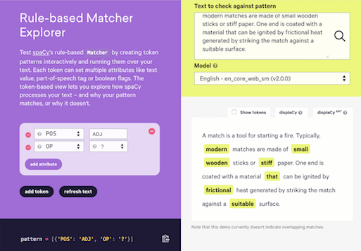 Rule-based Matcher Explorer