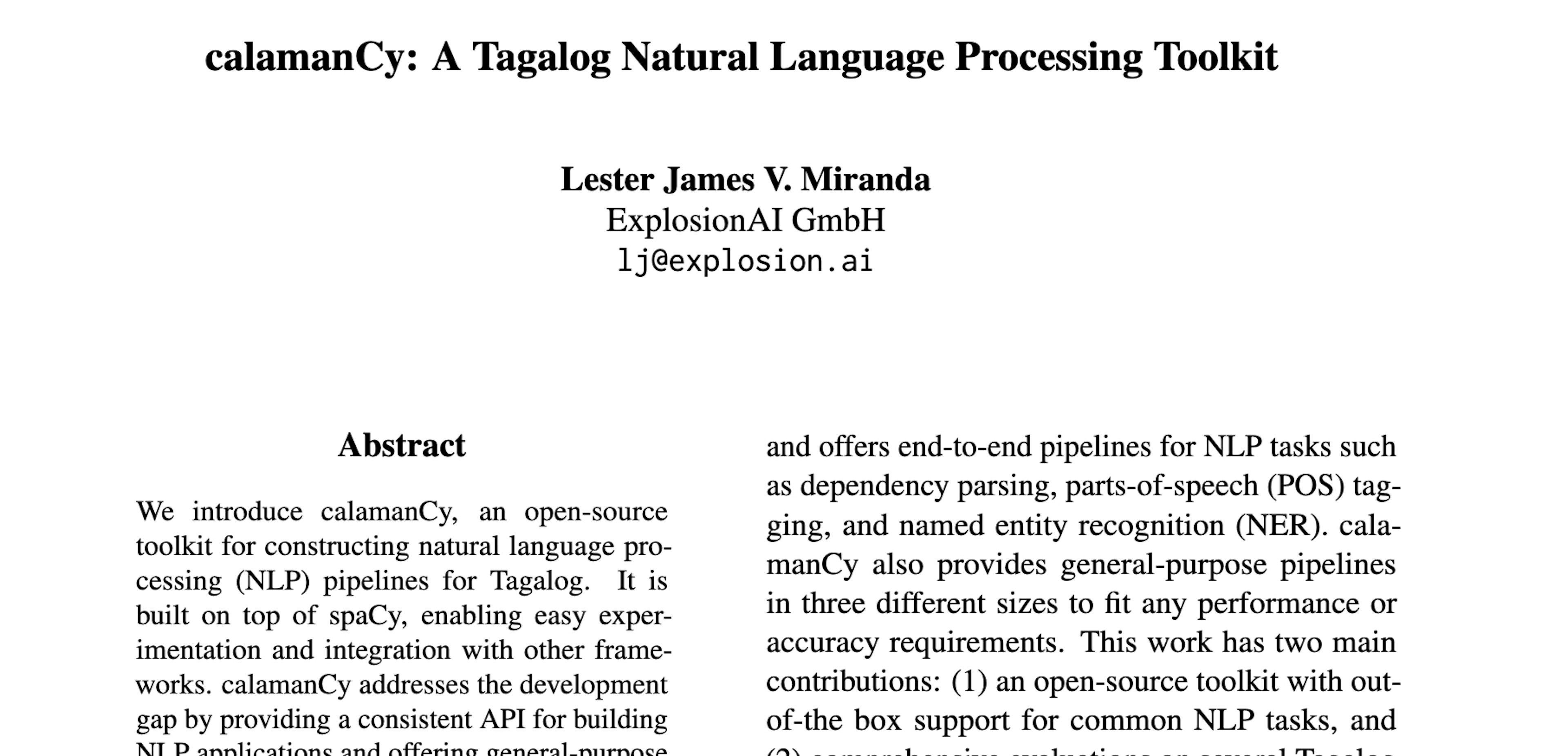 calamanCy: A Tagalog Natural Language Processing Toolkit