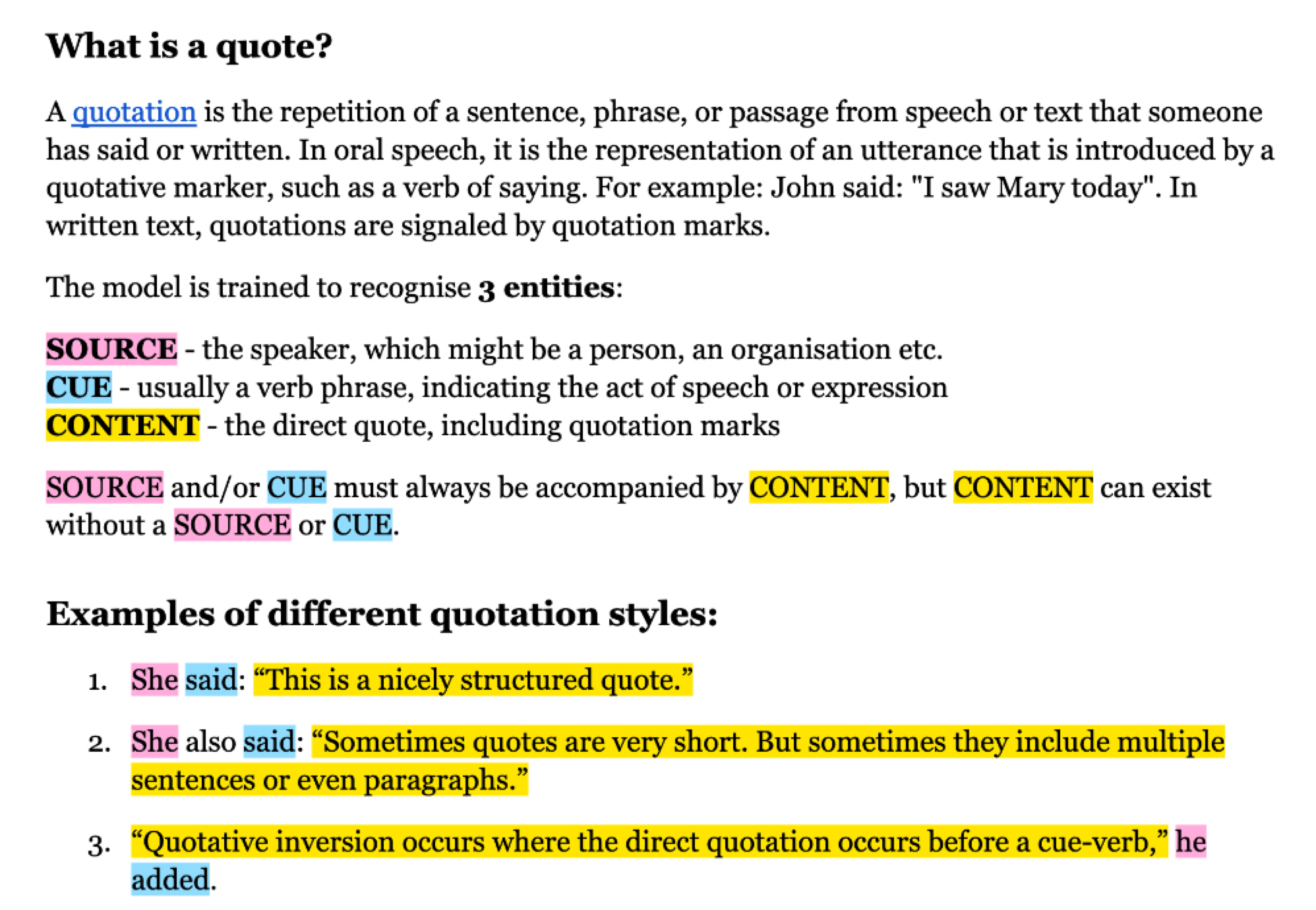 A preview of the first page of the Guardian's Annotation Guidelines