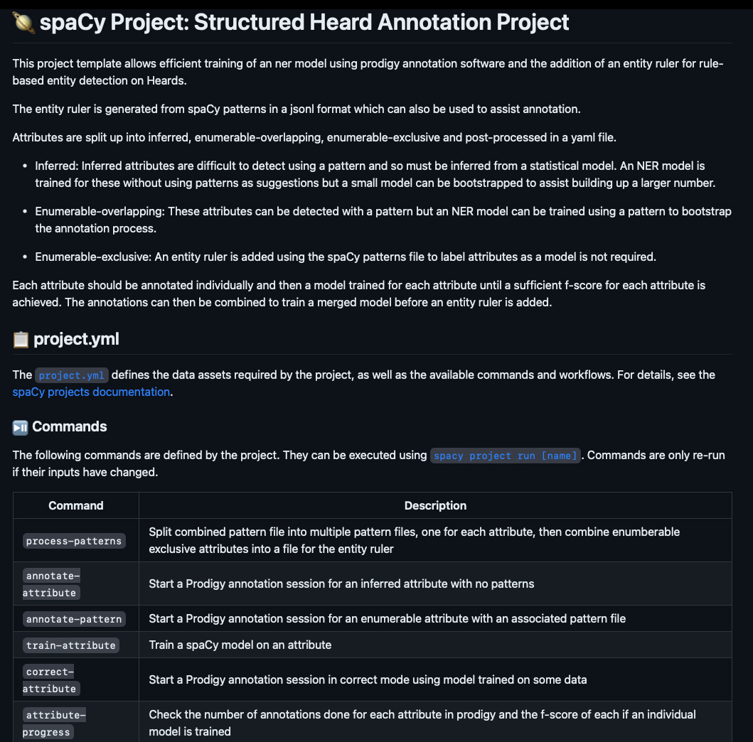 spaCy project file